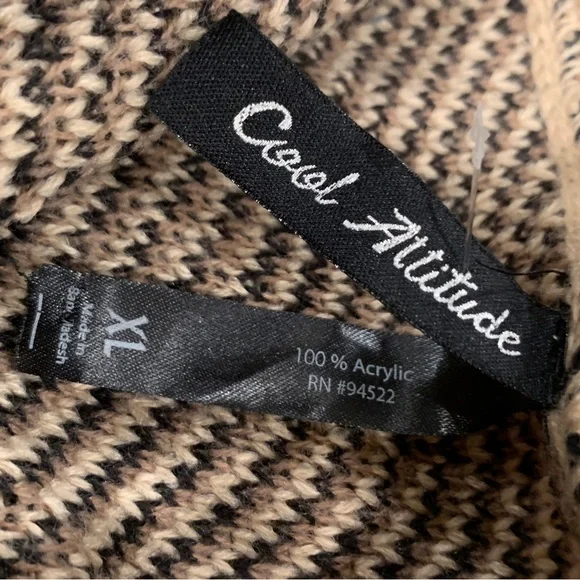 Cool Attitude Cameo Batwing Beige Animal Print Knit Dress Size XL - Picture 12 of 13